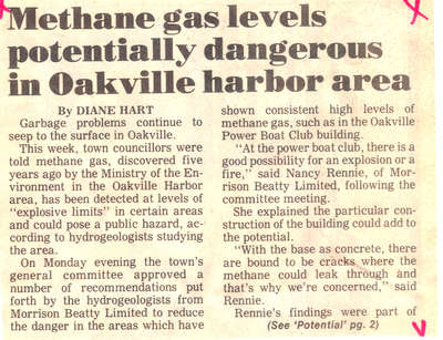 Methane gas levels potentially dangerous in Oakville harbor area