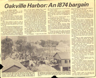 Oakville Harbor: An 1874 bargain