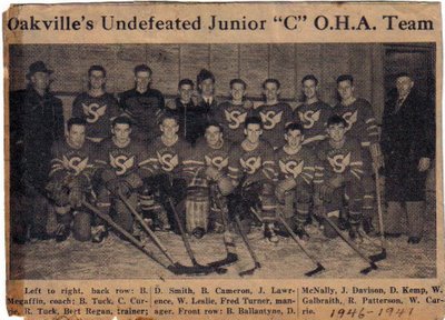 OAKVILLE JUNIOR &quot;C” O.H.A. TEAM 1946 - 1947