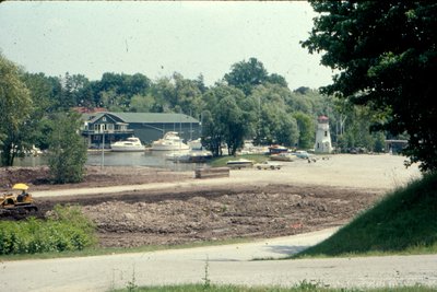 <font color="white" face="verdana">Oakville Harbour marina under construction, courtesy of the Town of Oakville