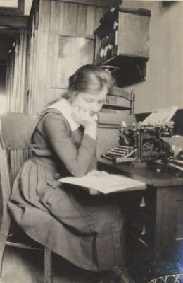 Phyl at the Typewriter