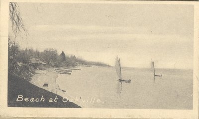 Postcard of Beach at Oakville, Ontario, Canada