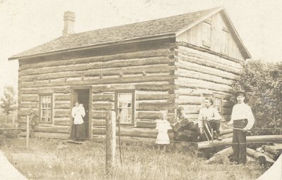 Postcard of Ward Log House