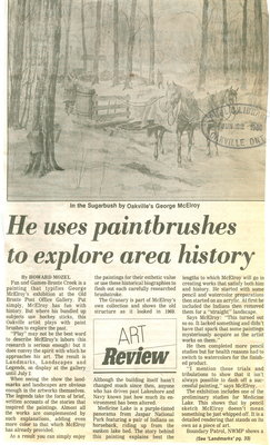 He uses paintbrushes to explore area history