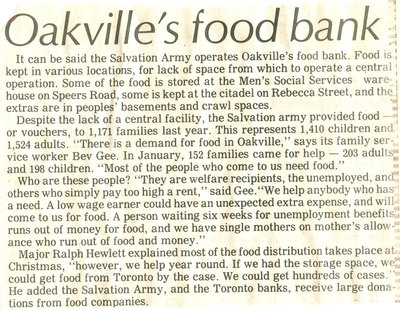 Oakville's food bank