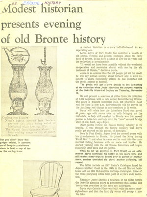 Modest historian presents evening of old Bronte history