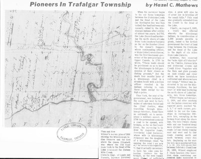 Pioneers in Trafalgar Township