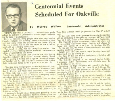 Centennial Events Scheduled For Oakville