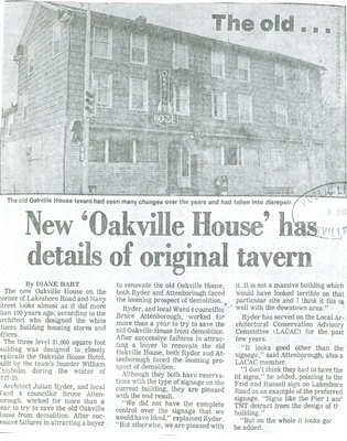 New 'Oakville House' has details of original tavern