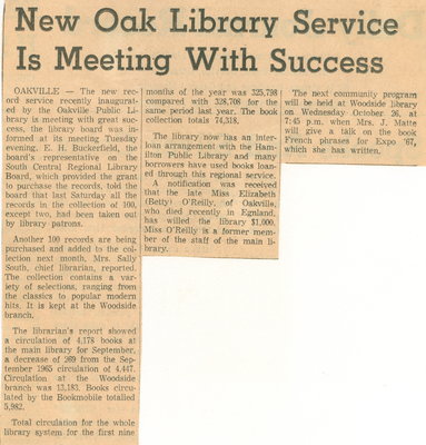 New Oak library service is meeting with success