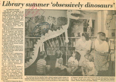 Library summer 'obsessively dinosaurs'
