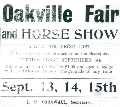 Oakville Fair & Horse Show ad