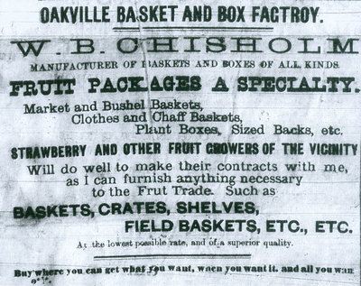 Oakville Basket and Box Factory advertisement