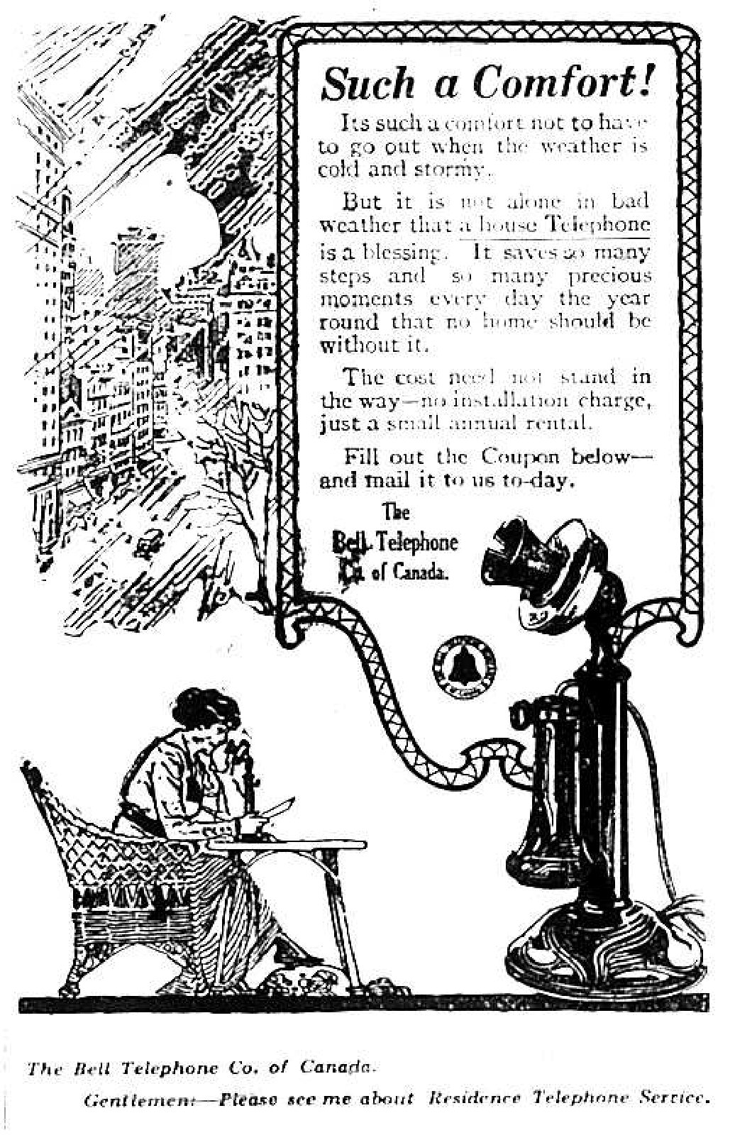 The Bell Telephone Company of Canada Advertisement, 1916