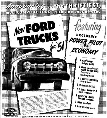 Ford Trucks for '51 advertisement