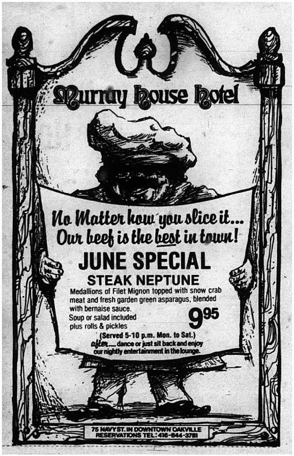 Murray House Hotel Advertisement, 1983