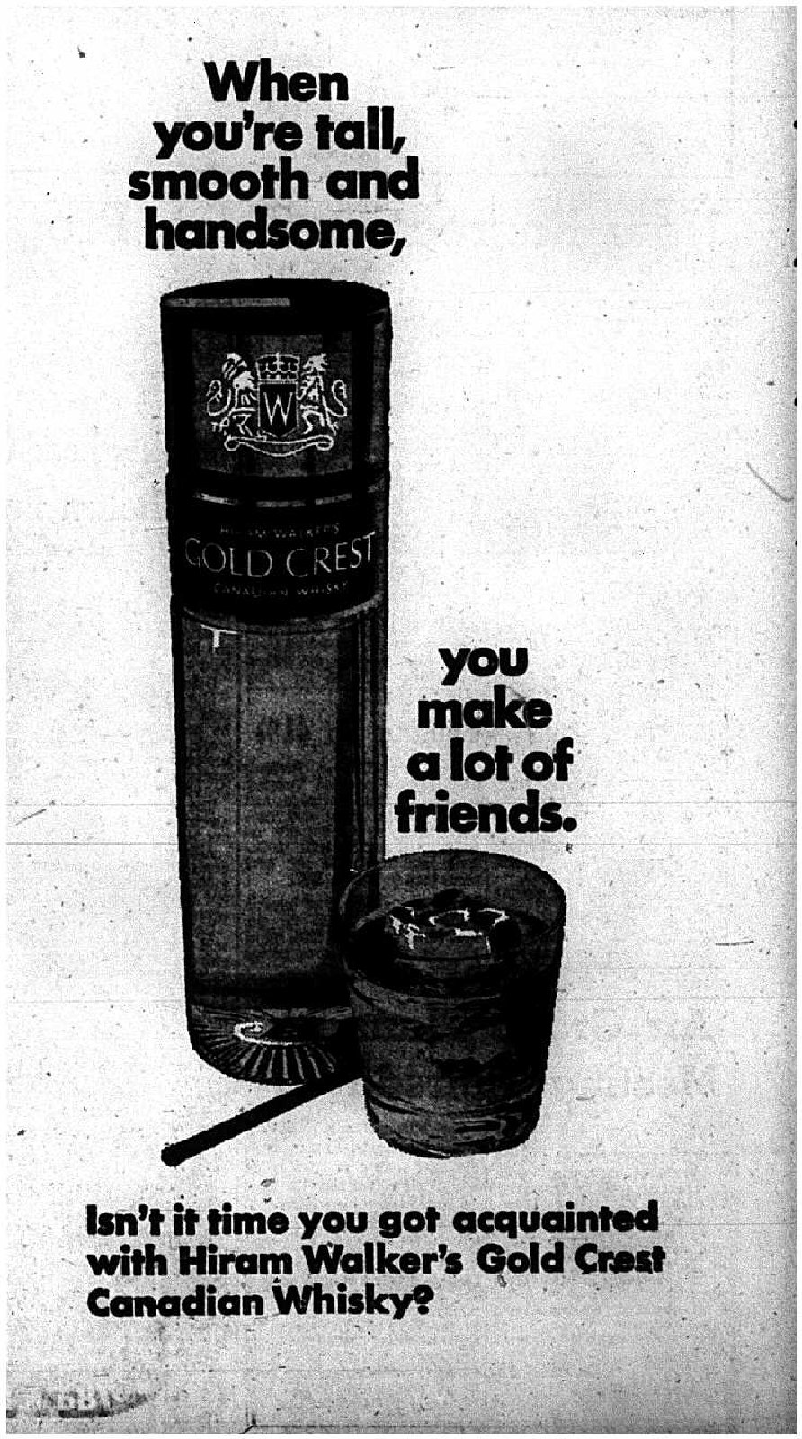 Canadian Whisky Advertisement, 1969