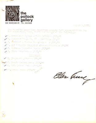 Receipt from Pollock Gallery