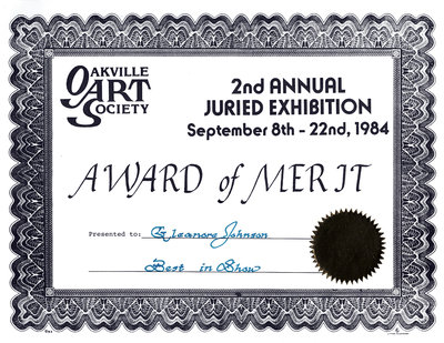 Certificate: 2nd Annual Juried Exhibition