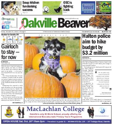 Oakville Beaver, 25 Oct 2013