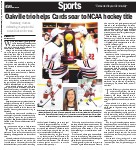 Oakville trio helps Cards soar to NCAA hockey title: Plattsburg crushes defending champion 9-2 to win Division III crown