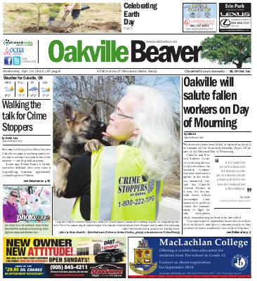 Oakville Beaver, 23 Apr 2014