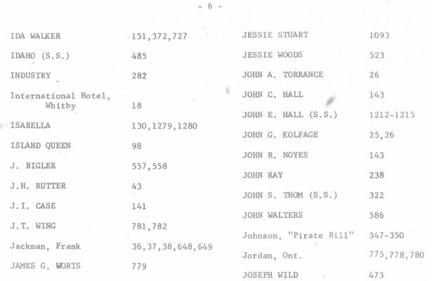 Microfilm Collection Index - Schooner Days, Halton County Vital Statistics Registers