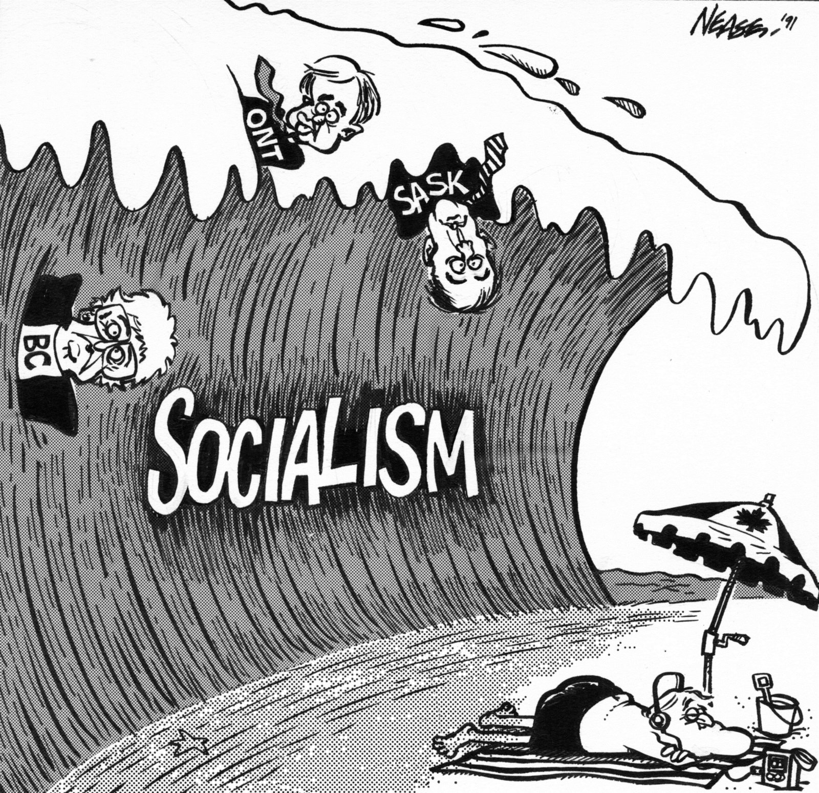 Steve Nease Editorial Cartoons: Socialism Wave: Oakville Images