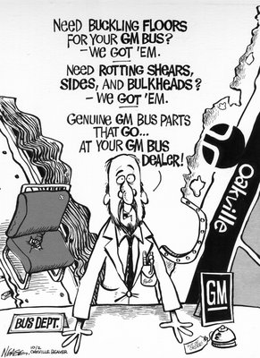 Steve Nease Editorial Cartoons: GM Buses