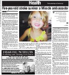 Five-year-old stroke survivor a Miracle ambassador