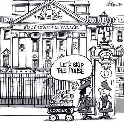 Steve Nease Editorial Cartoons: Girl Guides at Buckingham Palace