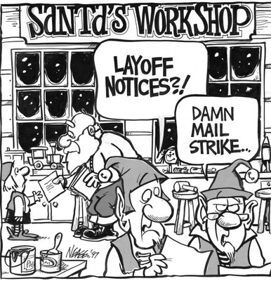 Steve Nease Editorial Cartoons: Layoffs at Santa's Workshop