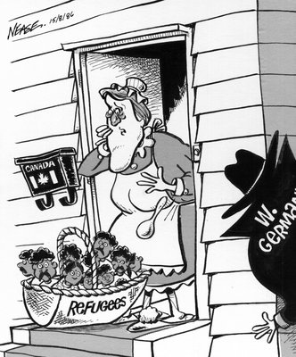 Steve Nease Editorial Cartoon: West German Refugees