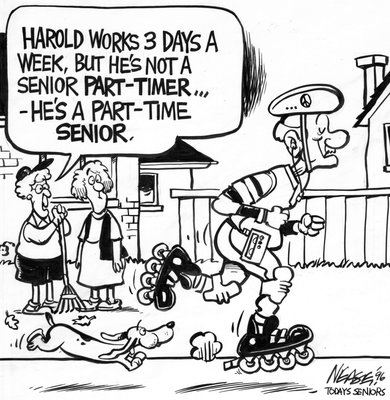 Steve Nease Editorial Cartoons: He's a Part-time Senior!