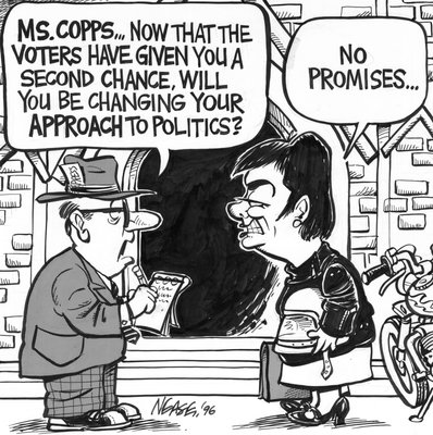 Steve Nease Editorial Cartoons: Sheila Copp's Approach to Politics