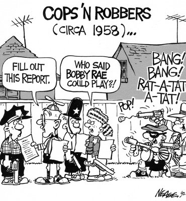 Steve Nease Editorial Cartoons: Cops n' Robbers (c. 1958)