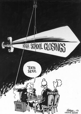 Steve Nease Editorial Cartoons: High School Closings