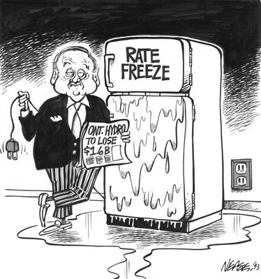 Steve Nease Editorial Cartoons: Ontario Hydro Rate Freeze