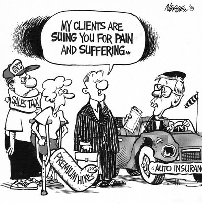 Steve Nease Editorial Cartoons: Suing for Pain & Suffering