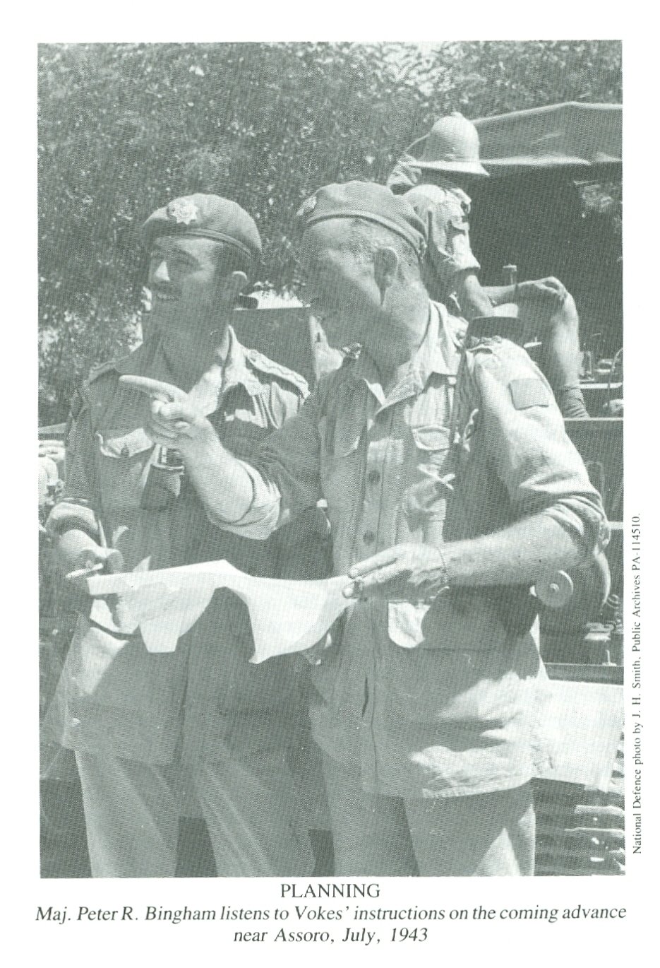 Maj. Peter R. Bingham and Maj. Chris Vokes, July 1943 (Source: Vokes, My Story)