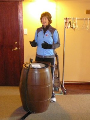 Halton Region staff promoting rain barrels