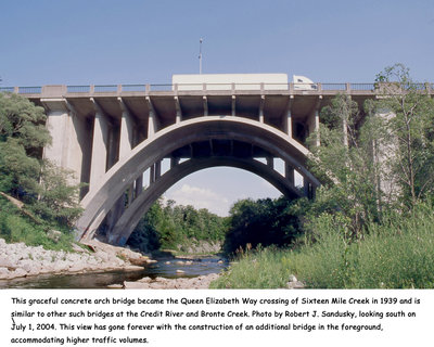 Bridge over Sixteen Mile Creek at Queen Elizabeth Way, 2004