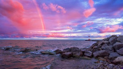 Rainbow and Lighthouse