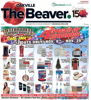 Oakville Beaver, 9 Nov 2017