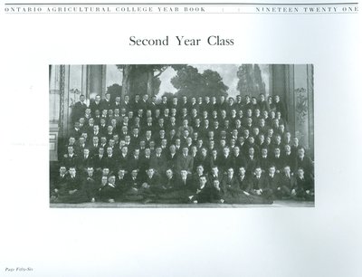 Allan Davidson in the Ontario Agricultural College 1921 Yearbook