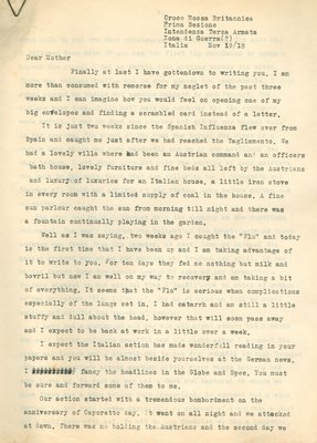 Allan Davidson Letter, November 19, 1918