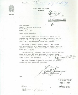 Letter from Sarto Desnoyers to McLean Anderson