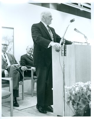 Lt/Gov. Rowe Speaking at the Oakville Centennial Centre Opening Ceremonies