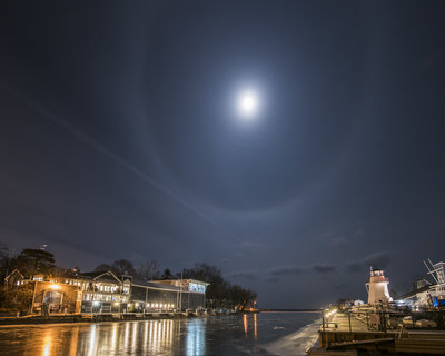 Moon Halo over Oakville Harbour