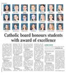 Catholic board honours students with award of excellence